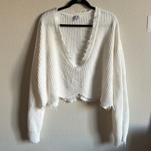 White tobi cropped sweater